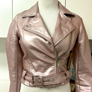 Jacket, Coffee Shop New York pink pleather wasted